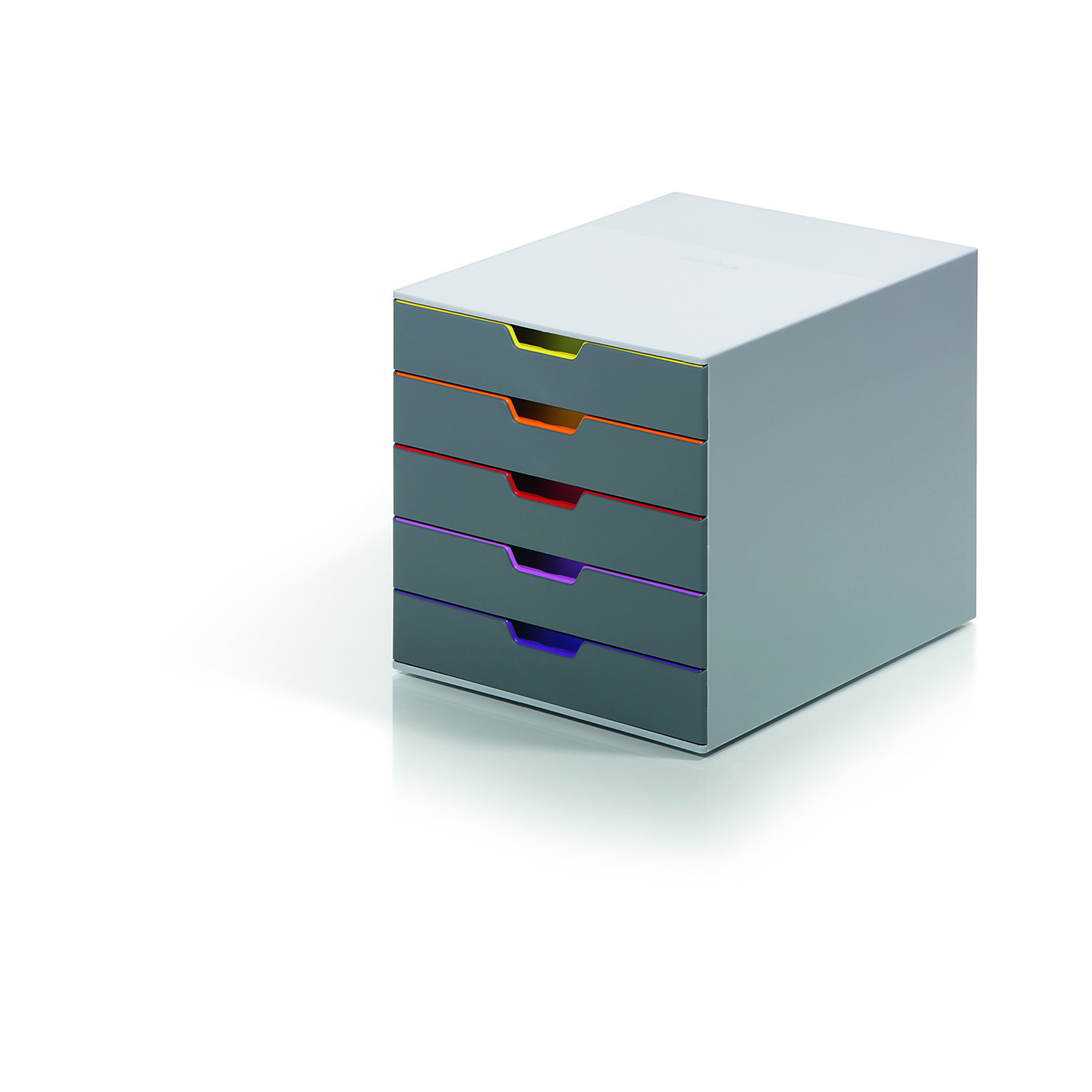 Durable, VARICOLOR 5 Drawer Storage Box, Gray/Multicolor, Color Finish Gray, Model# 760527